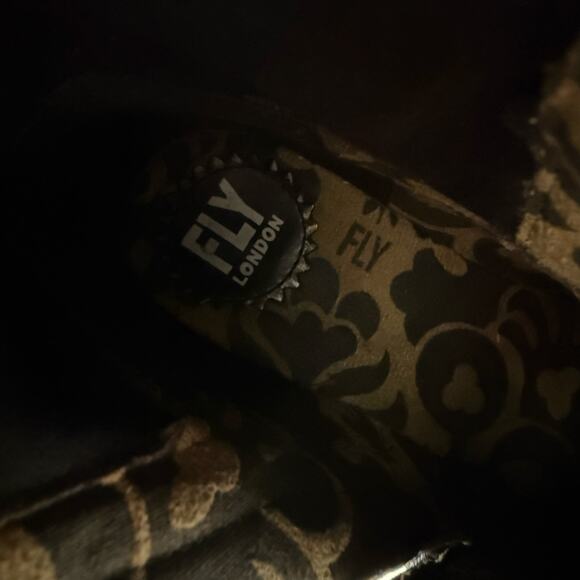 Fly London Black Leather Knee High Wedge Boots EU38/ US7-7.5 - Picture 12 of 12